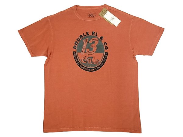 画像1: RRL Jersey Graphic Tee ダブルアールエル グラフィック Tシャツ レンガ色 (1)