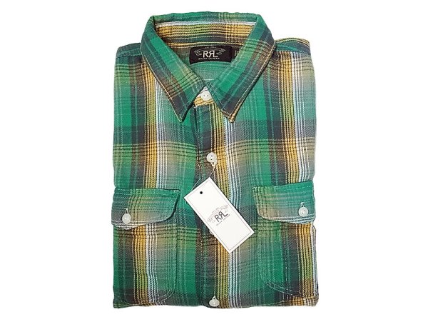 画像1: RRL Plaid Flannel Work Shirts ダブルアールエル チェック ワークシャツ (1)