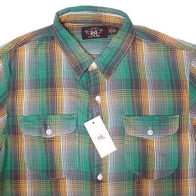 画像1: RRL Plaid Flannel Work Shirts ダブルアールエル チェック ワークシャツ