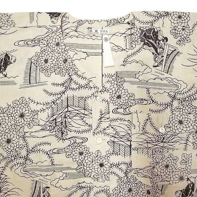 画像2: MAKITAGOFUKUTEN UOGASHI SHIRT 大和絵柄 Handmade in JAPAN