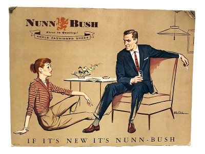 画像1: NUNN BUSH ANKLE-FASHIONED SHOES AD Pasteboard 2 Vintage 60'S