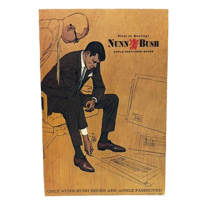 画像1: NUNN BUSH ANKLE-FASHIONED SHOES AD Pasteboard 1 Vintage 60'S