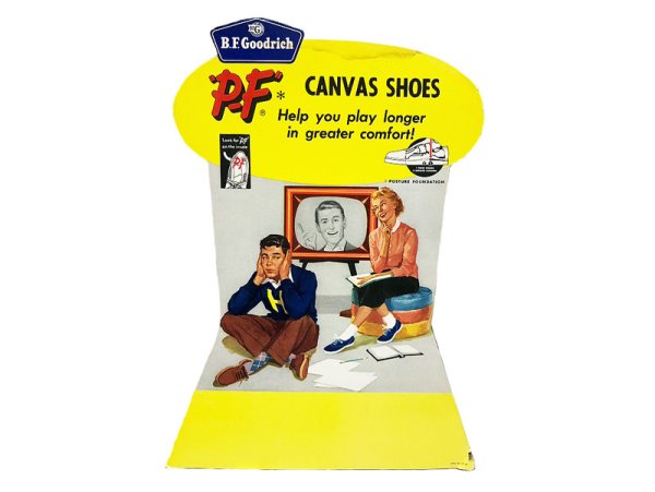 画像1: "P.F" CANVAS SHOES by B.F.Goodrich AD Pasteboard #2 NOS 1960'S (1)