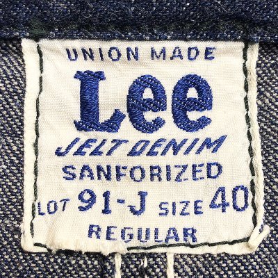 画像3: 【Vintage/Used】Lee 91-J JELT DENIM 1950’S LONG”L” 40R ONE-WASH