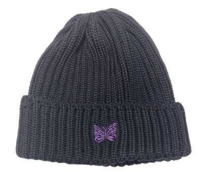 画像1: NEEDLES Watch Cap Merino Wool ニードルス ワッチ キャップ 黒
