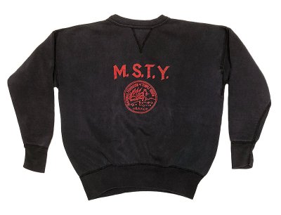 画像1: 【Vintage/Used】UNKOWN BRAND 1960'S 前V スウェット"M.S.T.Y." 紺