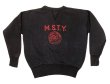 画像2: 【Vintage/Used】UNKOWN BRAND 1960'S 前V スウェット"M.S.T.Y." 紺 (2)