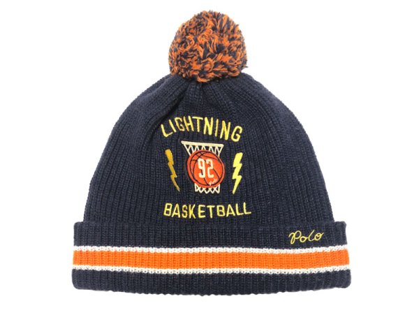 画像1: POLO Ralph Lauren LIGHTNING BASKETBALL KNIT HAT ニットキャップ (1)