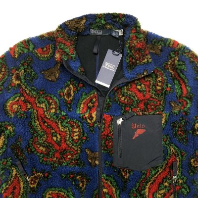 画像1: POLO Ralph Lauren Jacquard Fleece Paisley×Fox 青 ポロ・ラルフローレン