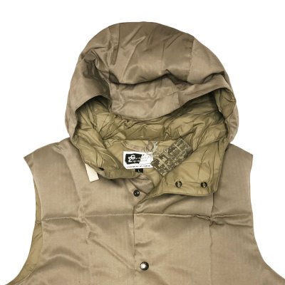 画像1: ENGINEERED GARMENTS® HBT Beige Down Vest W/Hood NOS L