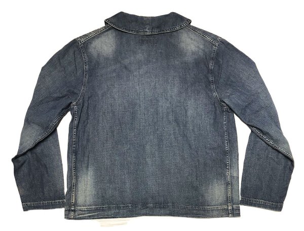 画像2: POLO Ralph Lauren US.NAVY Shawl Collar Denim Jacket Vintage加工 (2)
