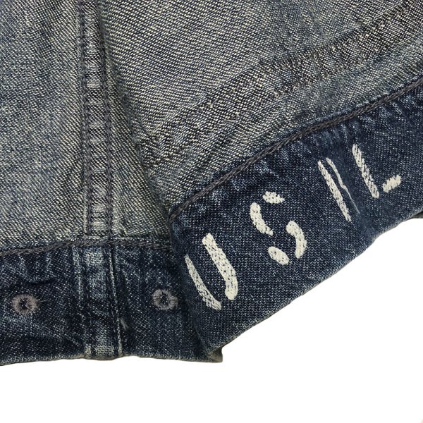 画像5: POLO Ralph Lauren US.NAVY Shawl Collar Denim Jacket Vintage加工 (5)