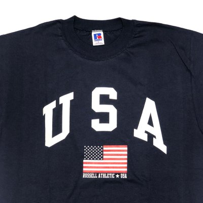 画像1: Deadstock 1990'S RUSSELL ATHLTIC "USA" Tee 紺 L デッド  アメリカ製