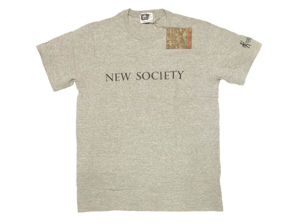 画像1: ENGINEERED GARMENTS® Pocket-Tee "NEW SOCIETY" カナダ製 灰 2 (1)