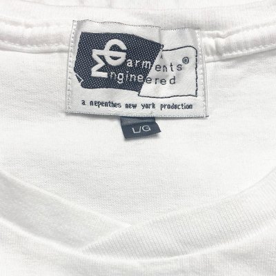 画像3: ENGINEERED GARMENTS® Pocket-Tee "NEW SOCIETY" カナダ製 白 1