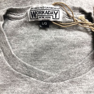画像2: ENGINEERED GARMENTS®WORKADAY Pocket-Tee カナダ製 灰 無地