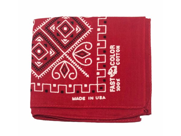 画像1: Deadstock 1980'S ELEPHANT BRAND FAST COLOR BANDANA  赤 USA製 (1)