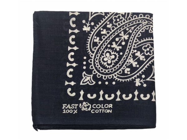画像1: Deadstock 1970'S ELEPHANT BRAND FAST COLOR BANDANA  紺 USA製 (1)