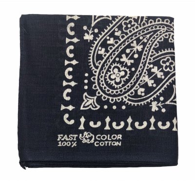 画像1: Deadstock 1970'S ELEPHANT BRAND FAST COLOR BANDANA  紺 USA製