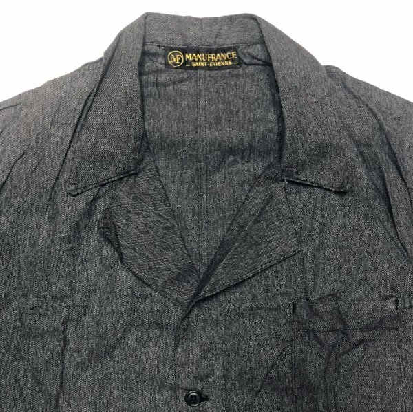 画像7: MANUFRANCE Black Chambray Work Coat 1950'S NOS フレンチアトリエコート (7)