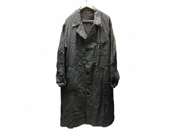 画像1: MANUFRANCE Black Chambray Work Coat 1950'S NOS フレンチアトリエコート (1)