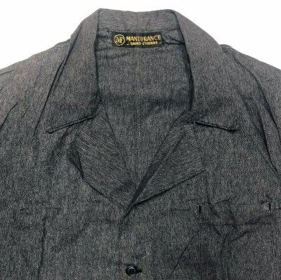 画像1: MANUFRANCE Black Chambray Work Coat 1950'S NOS フレンチアトリエコート