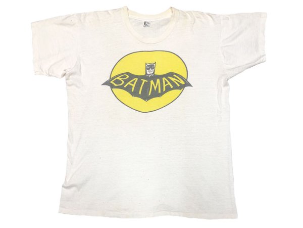 画像1: 【Vintage/Used】1960’S RUSSELL BATMAN Tee L 染み込みプリント　 (1)