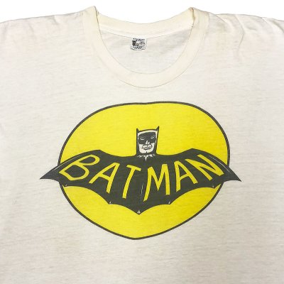 画像1: 【Vintage/Used】1960’S RUSSELL BATMAN Tee L 染み込みプリント　