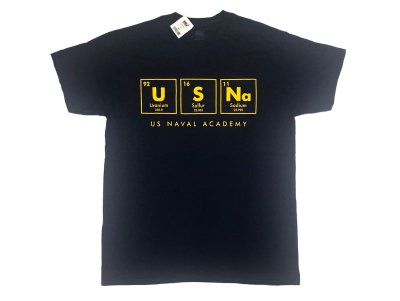 画像1: USNA (US NAVAL ACADEMY) Formula Tee MV Sports® 紺×黄 元素記号