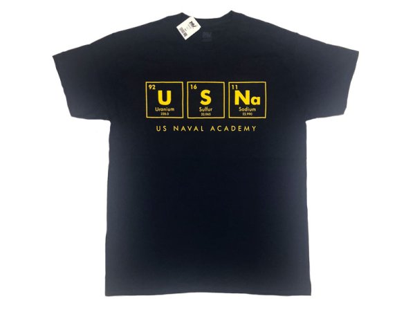 画像1: USNA (US NAVAL ACADEMY) Formula Tee MV Sports® 紺×黄 元素記号 (1)