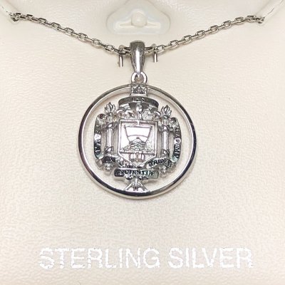 画像2: USNA (US NAVAL ACADEMY) Sterling Silver Round "USNA" Crest Necklace
