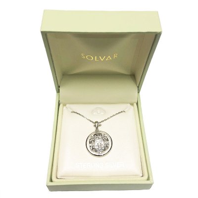 画像1: USNA (US NAVAL ACADEMY) Sterling Silver Round "USNA" Crest Necklace