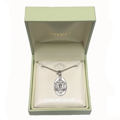 画像1: USNA (US NAVAL ACADEMY) Sterling Silver Oval "USNA" Crest Necklace