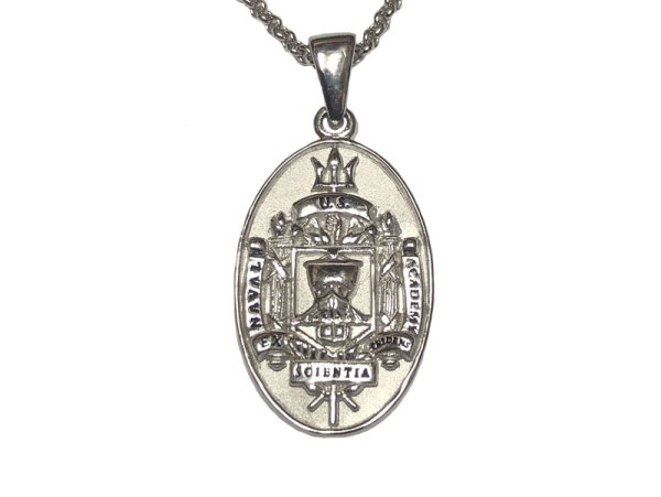 画像1: USNA (US NAVAL ACADEMY) Sterling Silver Oval "USNA" Crest Necklace (1)