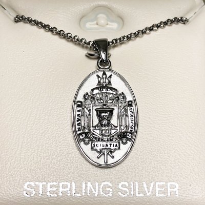 画像2: USNA (US NAVAL ACADEMY) Sterling Silver Oval "USNA" Crest Necklace