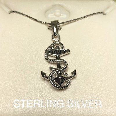 画像2: USNA (US NAVAL ACADEMY) Sterling Silver "Navy" Fouled Anchor Pendant　