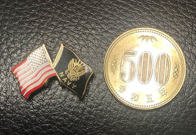 画像3: USNA ANAPOLIS U.S. Flag & U.S.NAVY Flag Crossed Flag Lapel Pin #873