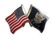 画像1: USNA ANAPOLIS U.S. Flag & U.S.NAVY Flag Crossed Flag Lapel Pin #873 (1)