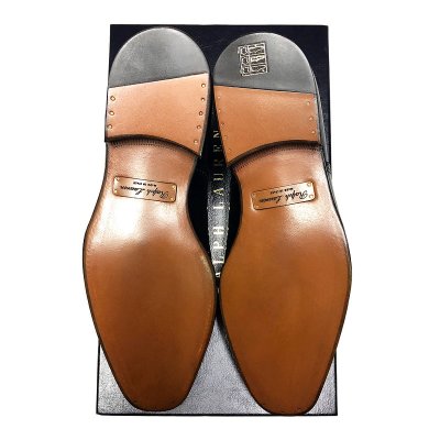 画像1: RALPH LAUREN DENVERII CAP-TOE BLACK CALF MADE IN ITALY 9E(27.5) 