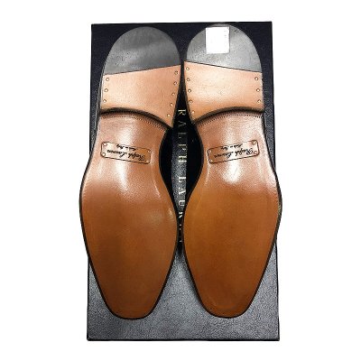 画像1: RALPH LAUREN DENVERII CAP-TOE BLACK CALF MADE IN ITALY 7E(25.5) 