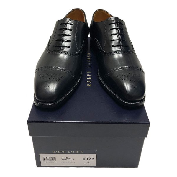 画像2: RALPH LAUREN DENVERII CAP-TOE BLACK CALF MADE IN ITALY 9E(27.5)  (2)