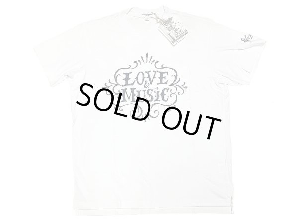 画像1: ENGINEERED GARMENTS® Pocket-Tee "LOVE&MUSIC" 白×黒 カナダ製 白 M (1)
