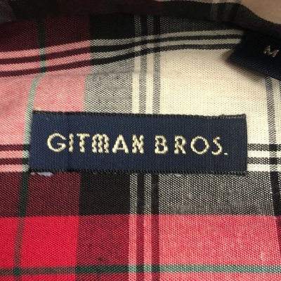 画像1: Deadstock 1990-2000'S GITMAN BROS PLAID B.D.Shirts Made in USA 紺赤白