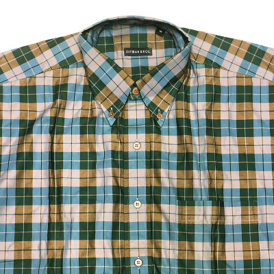画像1: Deadstock 1990-2000'S GITMAN BROS PLAID B.D.Shirts Made in USA 青緑茶