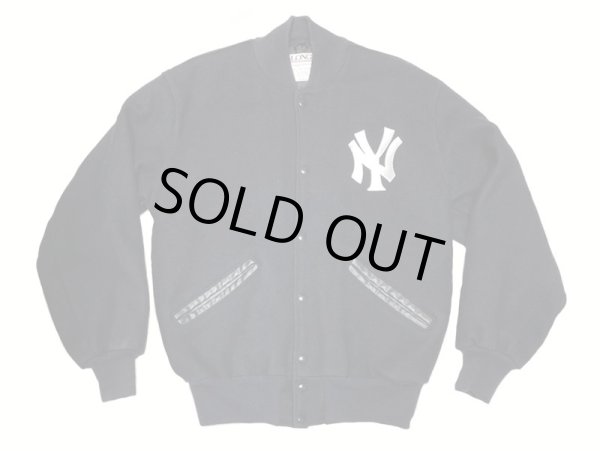 画像1: 【Vintage/Used】New York Yankees オールメルトン スタジャン アメリカ製 紺 (1)