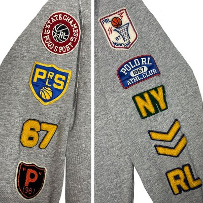 画像3: POLO SPORT Vintage Fleece All Over 92 Patch レタード 両V スウェット