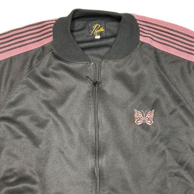 画像1: Deadstock 2010'S NEEDLES TRACK JACKET Poly Smooth Black×Pink