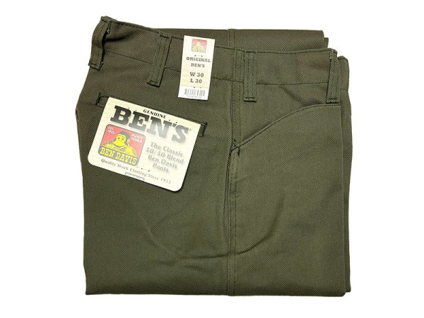 画像1: BEN DAVIS® The Classic Ben's Pants 50/50 NOS Olive Drab SIZE有 (1)