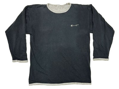 画像1: 【Vintage/Used】Champion® REVERSIBLE L/S Tee Navy×杢Gray 1990'S 