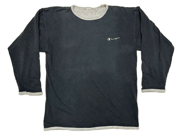 画像1: 【Vintage/Used】Champion® REVERSIBLE L/S Tee Navy×杢Gray 1990'S  (1)